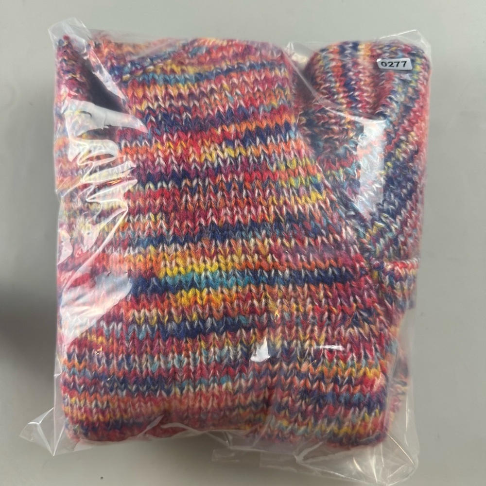 En Saison Rainbow Marl Knit Cropped Cardigan Sweater XS Multicolor Chunky - Picture 10 of 10